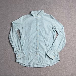Banana Republic Shirt Womens XS Blue Solid Button Down Long Sleeve Soft Wash